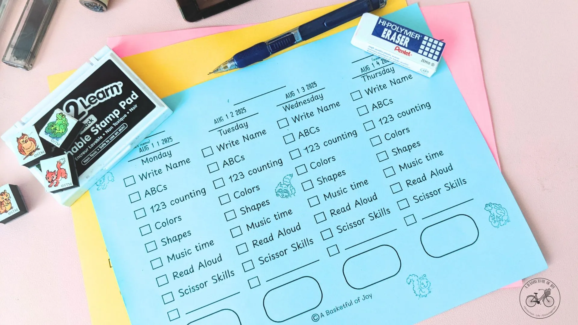 Homeschool Lesson Plan Preschool Assignment Sheets